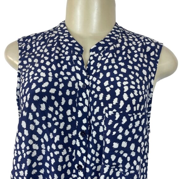 Joie Women's Navy Blue Sleeveless Blouse Sz M - NWT - Picture 5 of 10